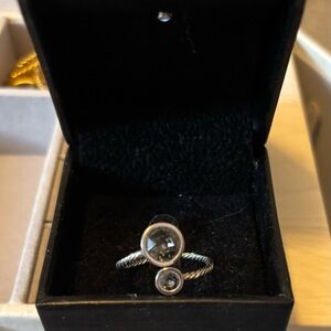 Touchstone Crystal Silver Solitaire Ring